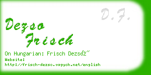 dezso frisch business card